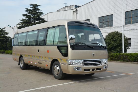 चीन Blue 2x1 Seat Arrangement Coaster Minibus / Diesel Minibus Long Distance Transport आपूर्तिकर्ता